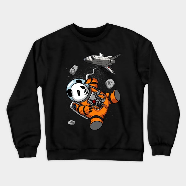 Panda Bear Space Astronaut Crewneck Sweatshirt by underheaven